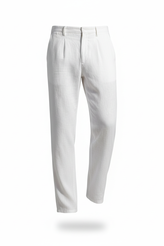 Pantalon En Lin Blanc Homme Décontracté Léger - vue 3