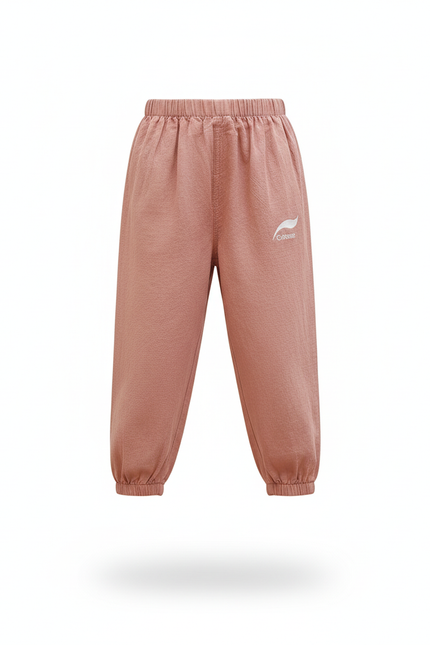 Pantalon En Lin Rose Ample Élastiqué Enfant Confortable - vue 3