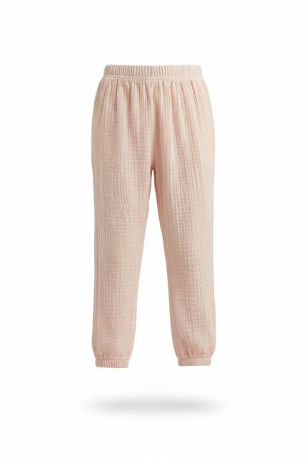 Pantalon En Lin Rose Gaze Ample Confortable Enfant - vue 3