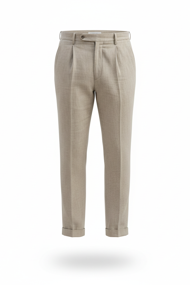 Pantalon Lin Français Homme - Beige - vue 3