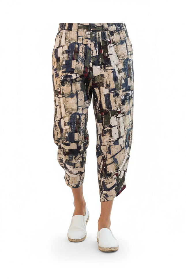 Pantalon En Lin Imprimé Harem Décontracté Homme - vue 3