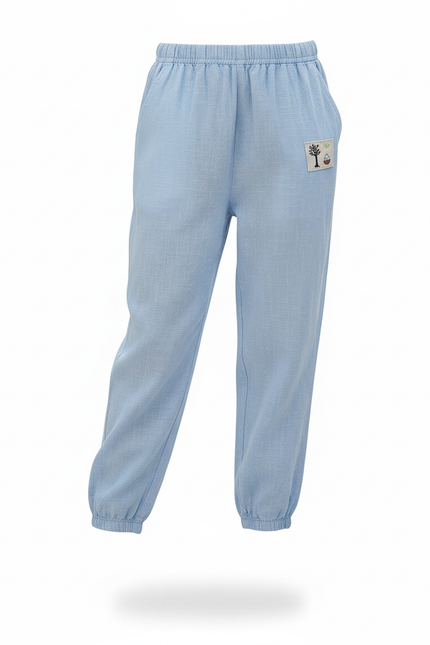 Pantalon En Lin Bleu Ciel Confortable Enfant - vue 3