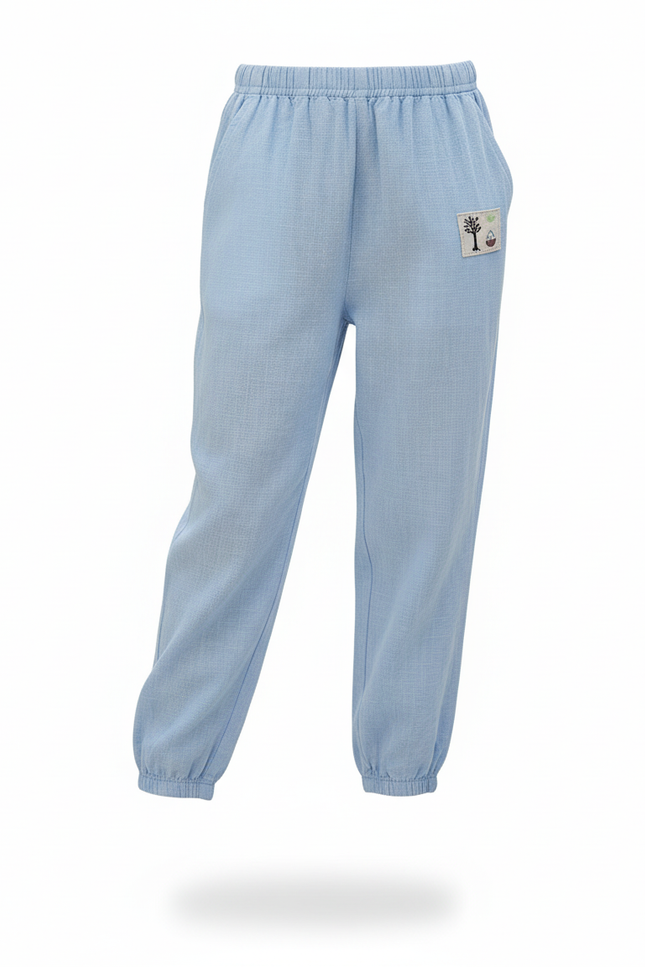 Pantalon En Lin Bleu Ciel Confortable Enfant - vue 3