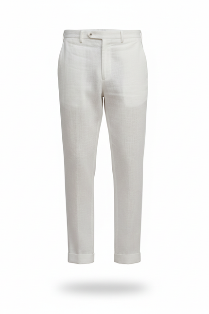 Pantalon Lin Blanc Homme Slim - vue 3