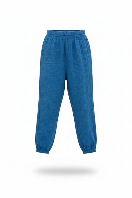 Pantalon Lin Bleu Roi - vue 3