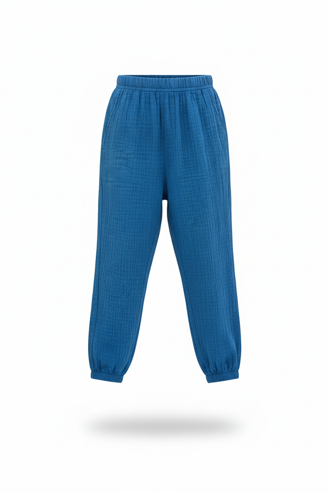 Pantalon Lin Bleu Roi - vue 3