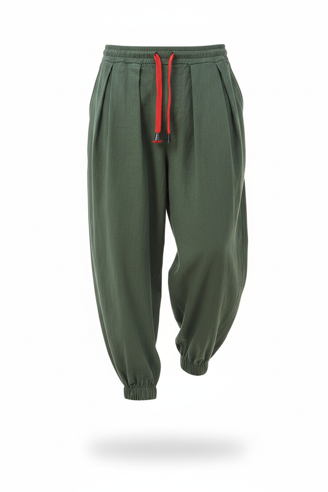 Pantalon Lin Homme Oversize - Kaki - vue 3