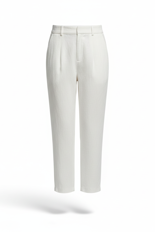 Pantalon En Lin Fille Écru Coupe Ample - Blanc - vue 3