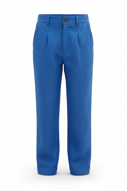 Pantalon Lin Bleu Electrique - vue 3