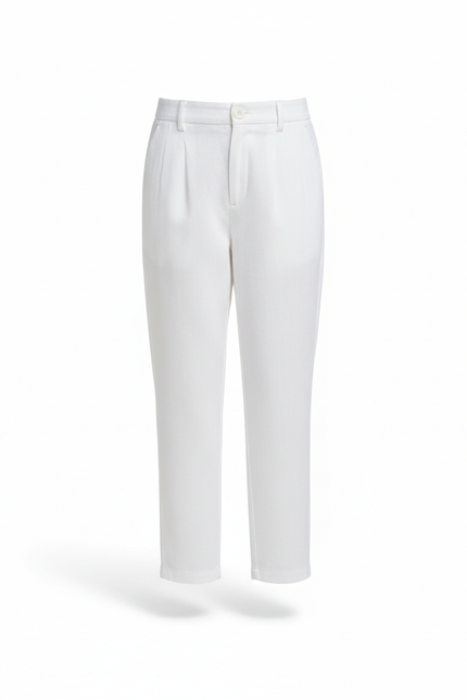 Pantalon Lin Cigarette - Blanc - vue 3