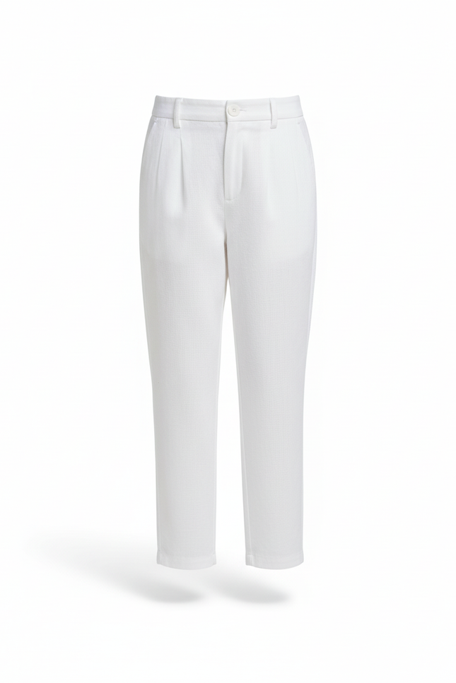 Pantalon Lin Cigarette - Blanc - vue 3