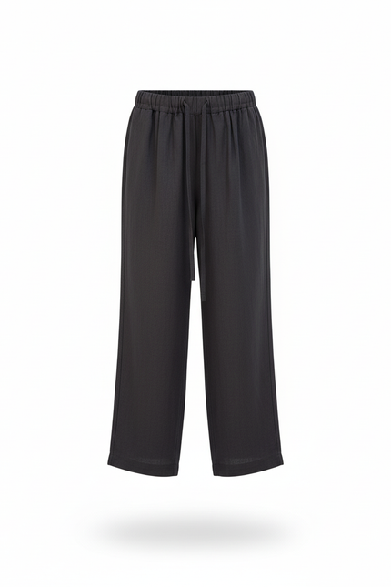 Pantalon En Lin Gris Ample Décontracté Cordon Enfant - vue 3
