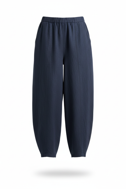Pantalon Lin Ballon - Marine - vue 3