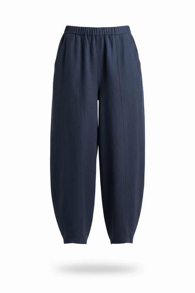 Pantalon Lin Ballon - Marine - vue 3