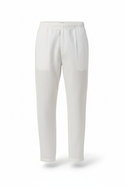 Pantalon Lin Droit - Blanc - vue 3
