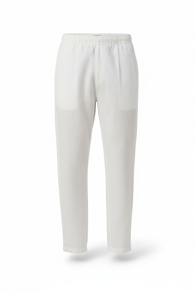 Pantalon Lin Droit - Blanc - vue 3