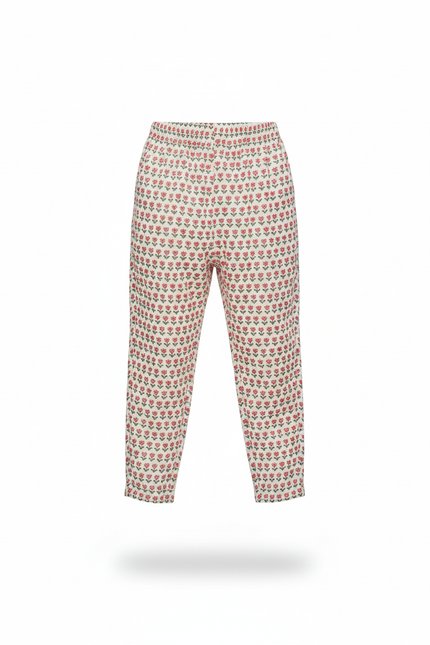 Pantalon En Lin Imprimé Floral Ample Enfant Élastique - vue 3