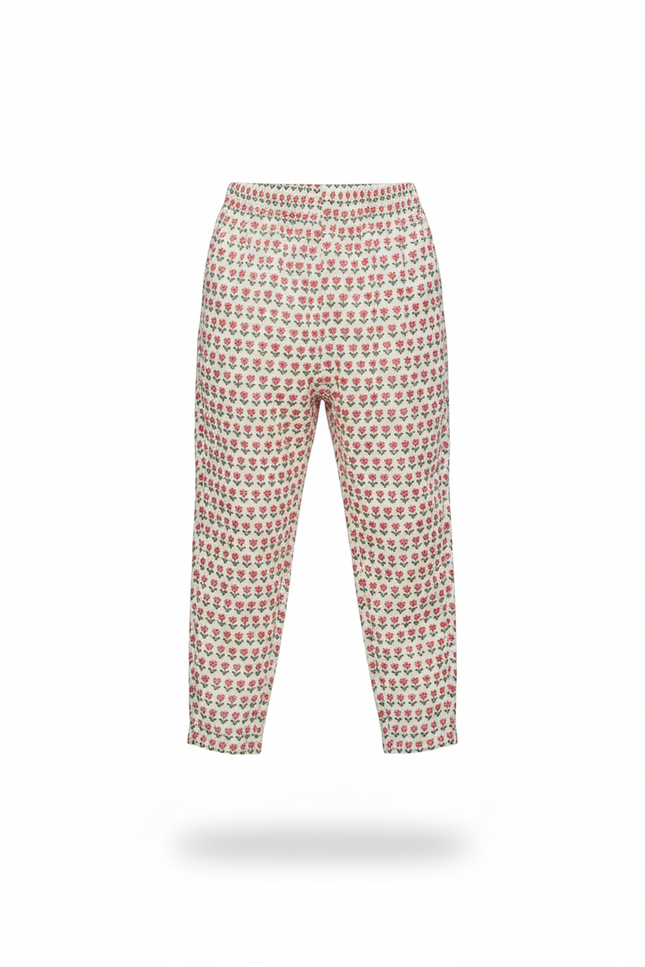 Pantalon En Lin Imprimé Floral Ample Enfant Élastique - vue 3