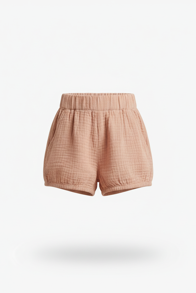 Pantalon En Lin Enfant Rose Ample Décontracté Mignon - vue 3