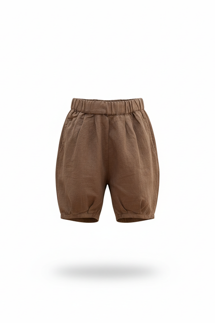 Pantalon Court Lin - Marron - vue 3