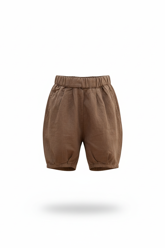 Pantalon Court Lin - Marron - vue 3