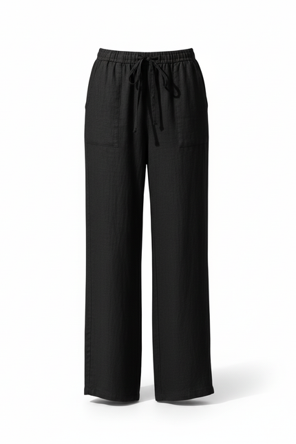 Pantalon Lin Noire Femme - vue 3
