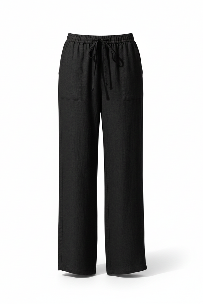 Pantalon Lin Noire Femme - vue 3