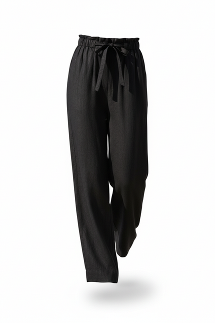 Pantalon Lin Habillé Femme - Noir - vue 3