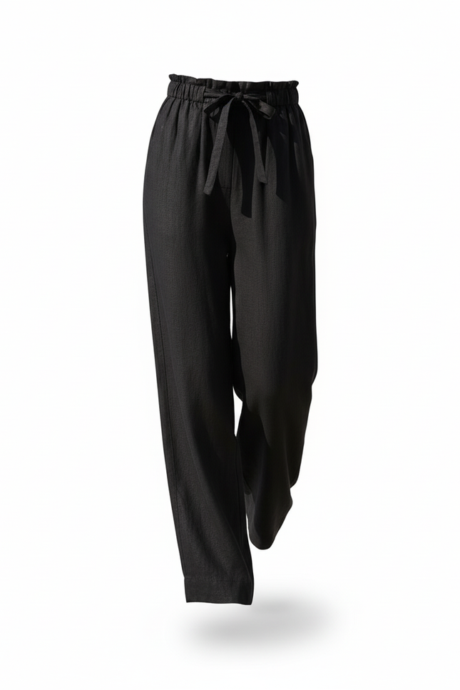 Pantalon Lin Habillé Femme - Noir - vue 3