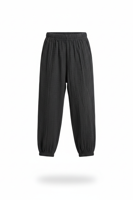 Pantalon En Lin Noir Enfant - vue 3