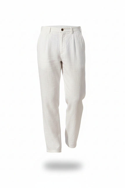 Pantalon Pince Lin Homme - Blanc - vue 3