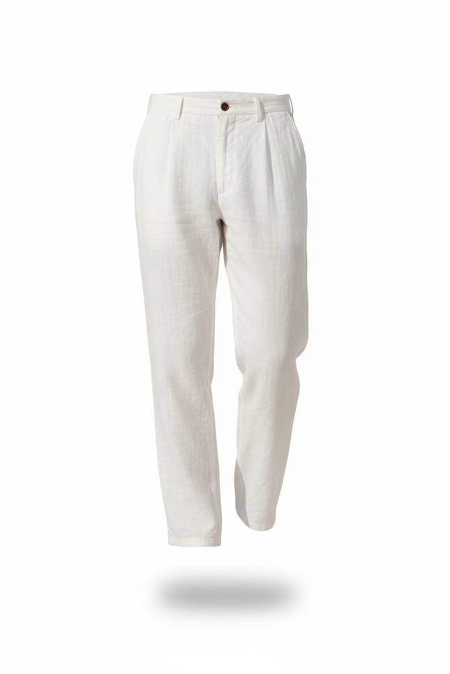 Pantalon Pince Lin Homme - Blanc - vue 3