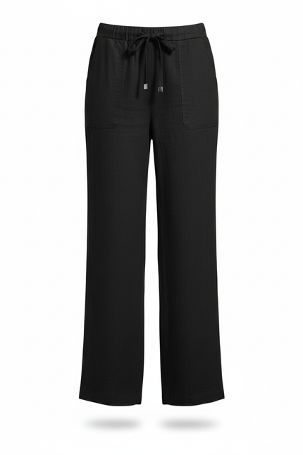 Pantalon Lin Femmes - Noir - vue 3