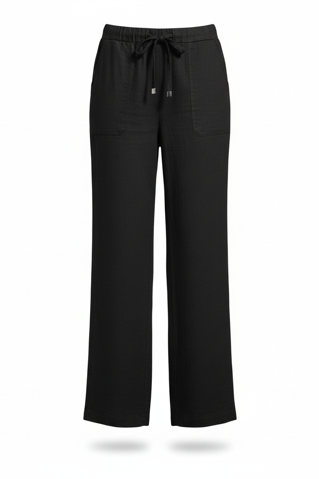 Pantalon Lin Femmes - Noir - vue 3