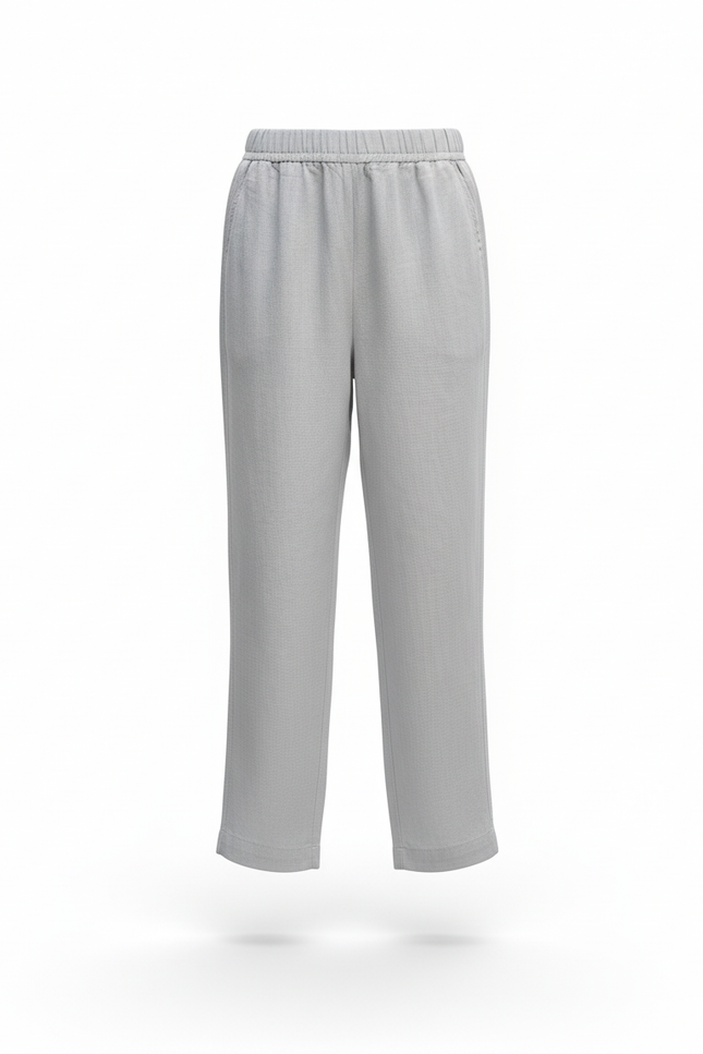 Pantalon En Lin Gris Ample Enfant Léger Fluide - vue 3