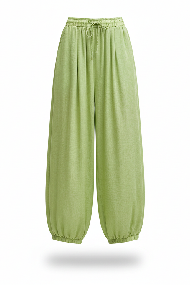 Pantalon Lin Yoga Femme - Vert - vue 3