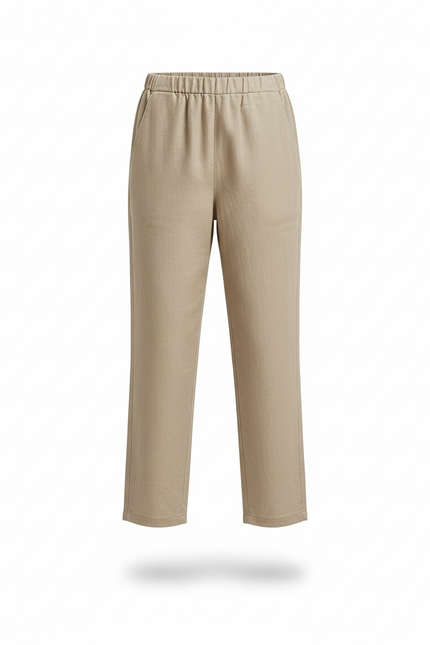 Pantalon En Lin Beige Ample Décontracté Enfant Fille - vue 3