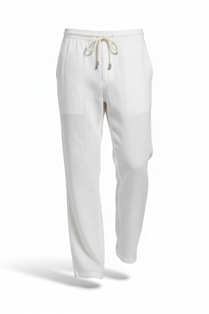 Pantalon Lin Plage - Blanc - vue 3