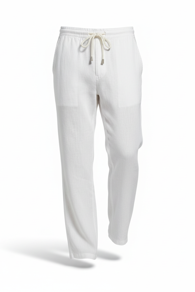 Pantalon Lin Plage - Blanc - vue 3