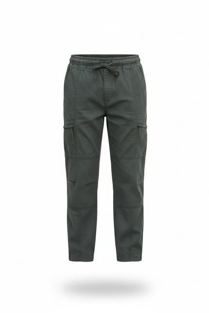 Pantalon En Lin Kaki Cargo Enfant Décontracté Droit - vue 3