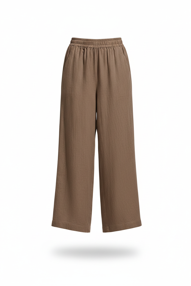 Pantalon Lin Femme Large - Kaki - vue 3