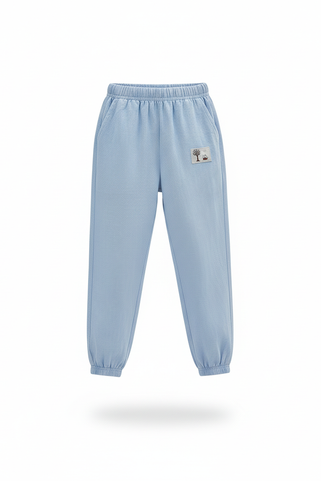 Pantalon En Lin Bleu Enfant Ample Décontracté Léger - vue 3