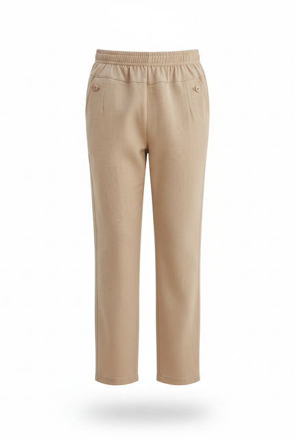 Pantalon En Lin Beige Droit Décontracté Enfant - vue 3