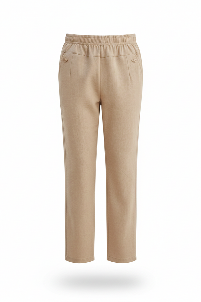Pantalon En Lin Beige Droit Décontracté Enfant - vue 3