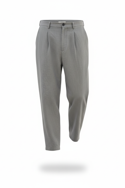 Pantalon En Lin Homme Gris Plissé Décontracté Léger - vue 3