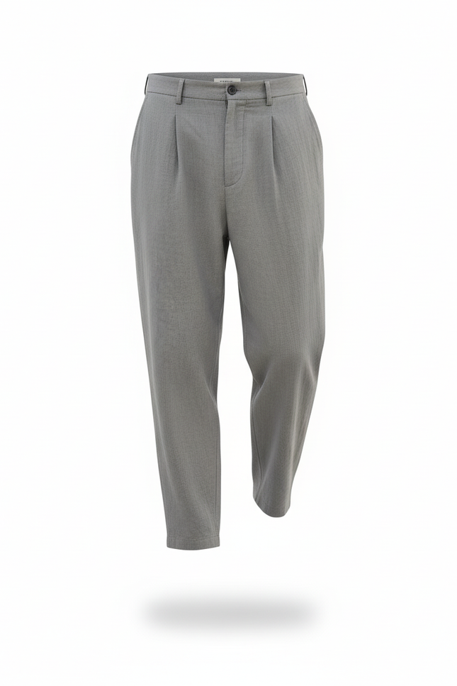 Pantalon En Lin Homme Gris Plissé Décontracté Léger - vue 3