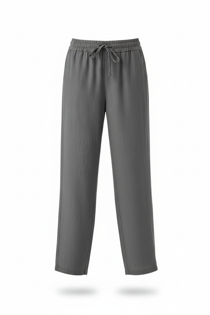 Pantalon En Lin Gris Femme - vue 3