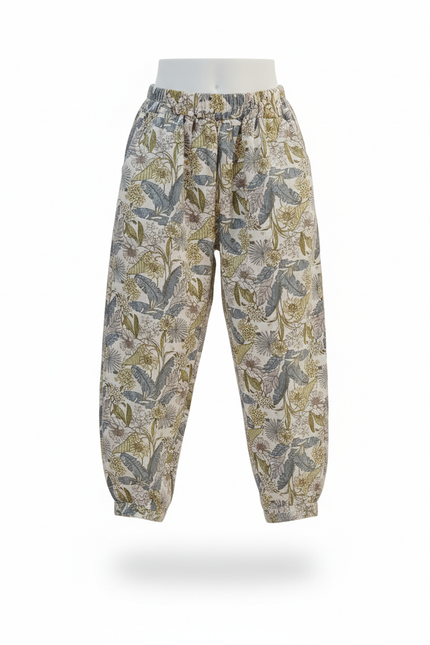 Pantalon En Lin Ample Imprimé Feuillage Exotique Enfant - vue 3