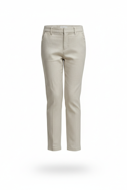 Pantalon En Lin Beige Coupe Droite Enfant Élégant - vue 3