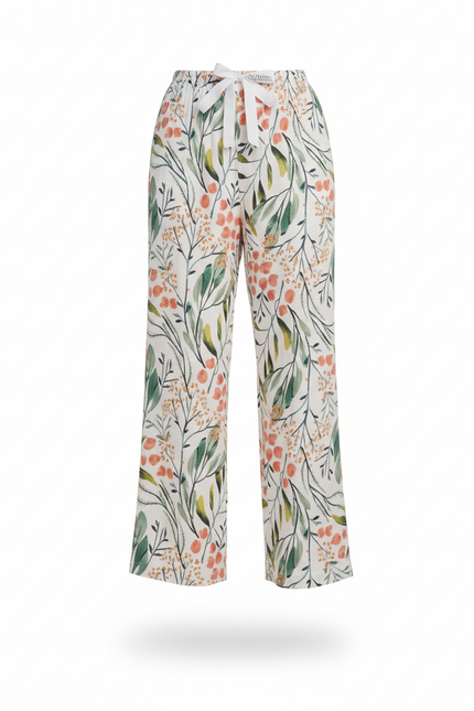 Pantalon En Lin Fluide Imprimé Floral Estival Femme - vue 3